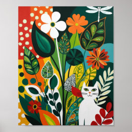 Poster Abstrato vibrante arte floral