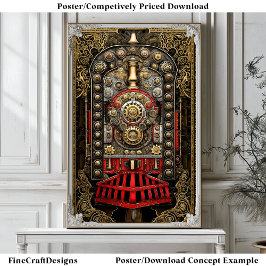 Poster Abstrato Victorian Steampunk Motor G8