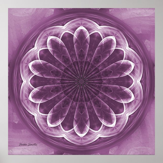 Pôster Abstrato Violet Petals (Frente)