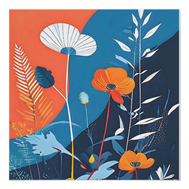 Pôster Abstrato Vivid Blooms Poster (Frente)