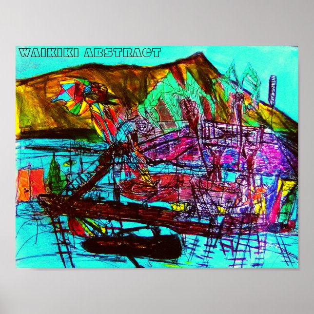 Poster Abstrato WAIKIKI (Frente)