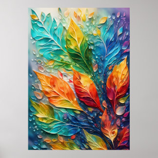 Poster Abstrato Wall Art, Deixa Cores Vibrantes