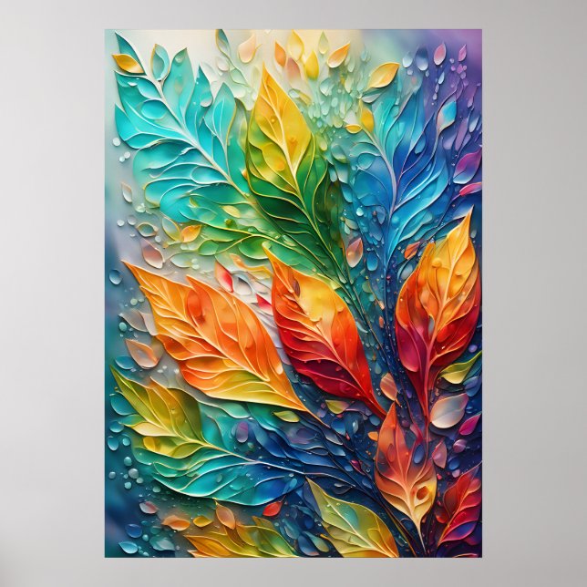 Poster Abstrato Wall Art, Deixa Cores Vibrantes (Frente)
