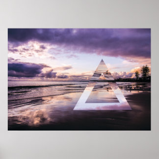 Poster Abstrato Wall Art - Moody Purple Sands