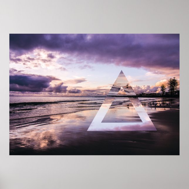 Poster Abstrato Wall Art - Moody Purple Sands (Frente)