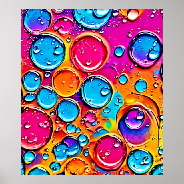 Poster Abstrato Water Drops Art (Frente)