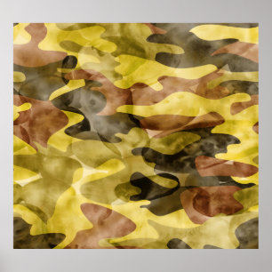 Poster Abstrato Watercolor: Coluna da Camuflagem