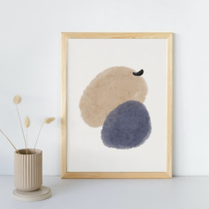 Poster Abstrato Watercolor Geométrica, Abstrato, Mínima