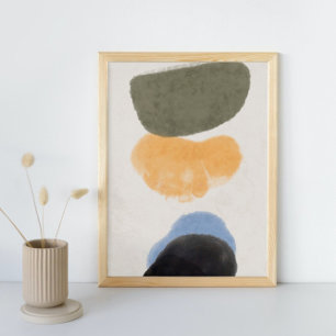 Poster Abstrato Watercolor Geométrica, Abstrato, Mínima