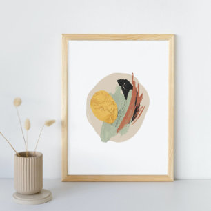 Poster Abstrato Watercolor Geométrica, Abstrato, Mínima