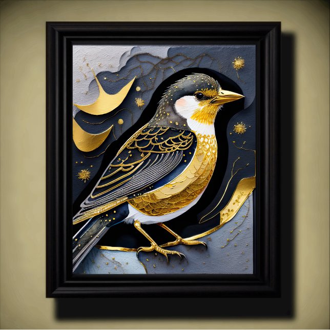 Poster Abstrato Watercolor Painting of a Bird 5:4 (Criador carregado)