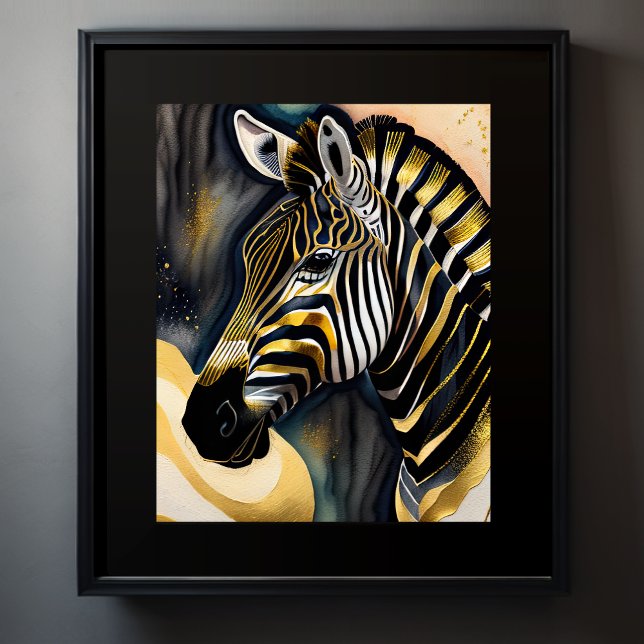 Poster Abstrato Watercolor Painting of a Zebra 5:4 (Criador carregado)