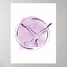 Poster Abstrato Watercolor Pilata Pose T-Shirt