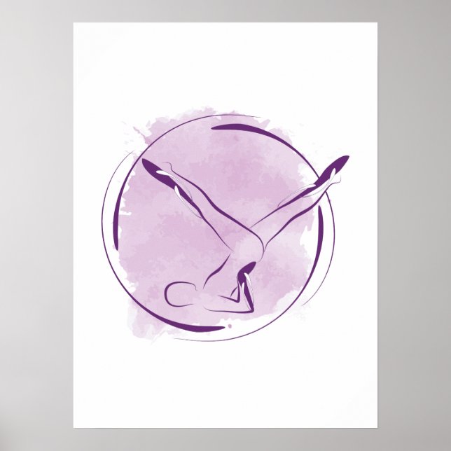 Poster Abstrato Watercolor Pilata Pose T-Shirt (Frente)