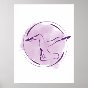 Poster Abstrato Watercolor Pilota a dobra