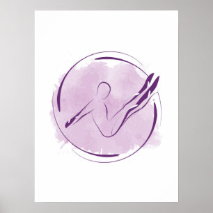 Poster Abstrato Watercolor Pilota a dobra