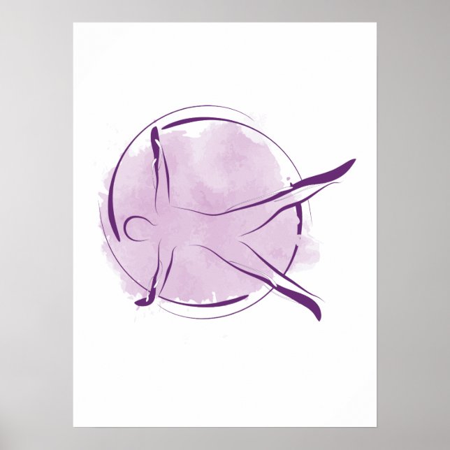 Poster Abstrato Watercolor Pilota a dobra (Frente)