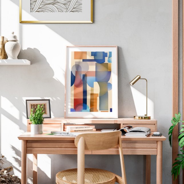 Poster Abstrato Watercolor Rainbow (Criador carregado)