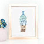 Poster Abstrato Watercolor Sand & Sea Message em um frasc<br><div class="desc">Linda mensagem personalizada em um impressão de arte na parede da garrafa. A design apresenta uma garrafa de estilo vintage criada com pinceladas de abstrato a aquarela em lindas cores azuis do mar e tons de areia arenosos. A garrafa pode ser personalizada com sua própria mensagem personalizada para um ente...</div>