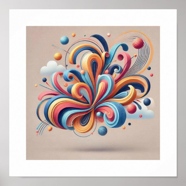 Poster Abstrato Whispers (Frente)