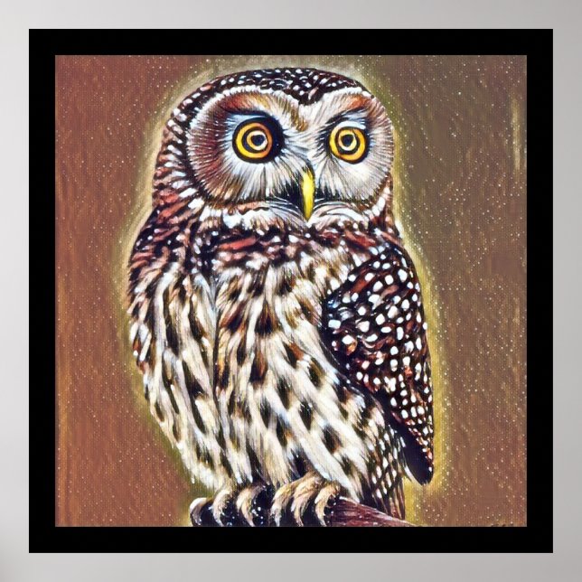Poster Abstrato Wilderness Forest Owl Art (Frente)