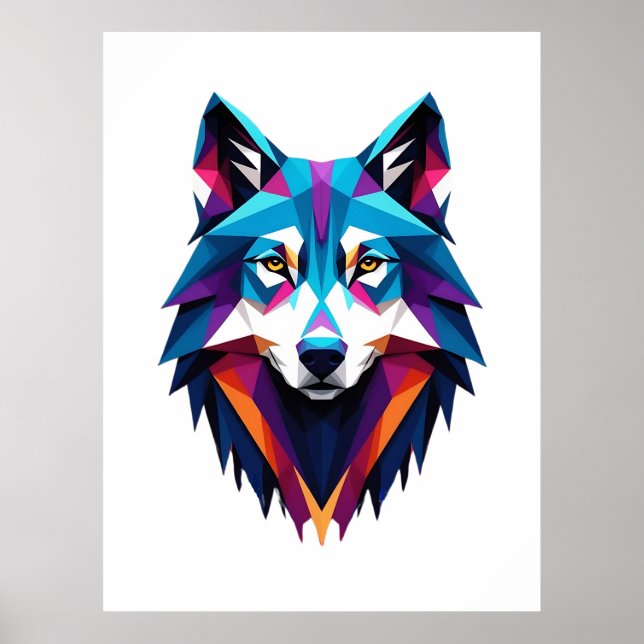 Poster Abstrato Wolf (Frente)