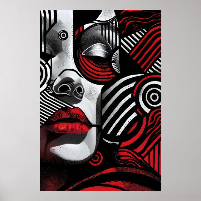 Poster Abstrato Womens Face (Frente)