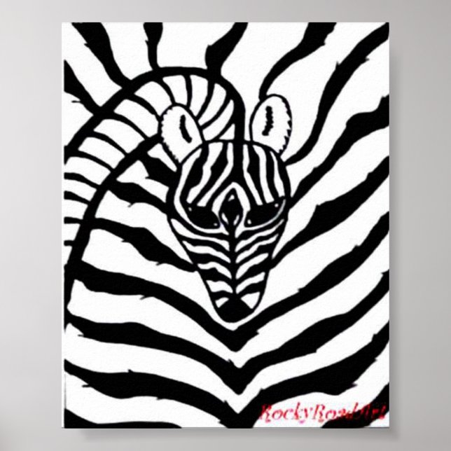 Pôster Abstrato Zebra (Frente)