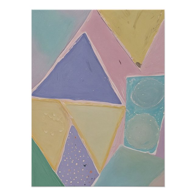 Pôster Abstratos Serenos: Um Sonho Pastel (Frente)
