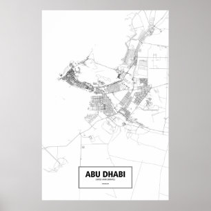 Pôster Abu Dhabi, Emirados Árabes Unidos (preto no branco