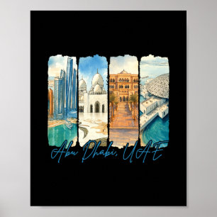 Poster Abu Dhabi Emirados Árabes Unidos Viagem Passeio Pi