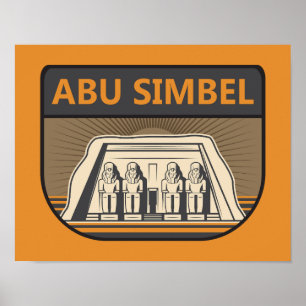 Poster Abu Simbel Egito - Viagem de Art Retro