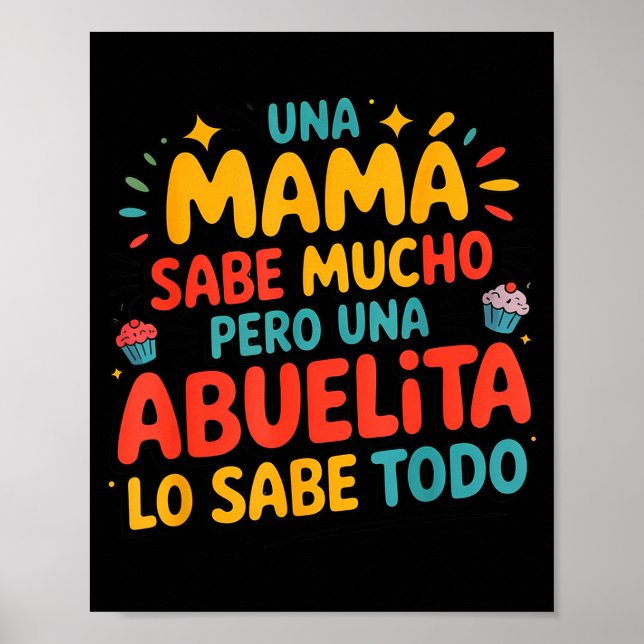Poster Abuelita Sabe Todo Dia De La Madre Spanish Grandmo (Frente)