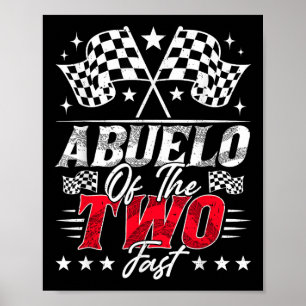 Poster Abuelo Do Dois Carro Rápido De Corrida De Aniversá