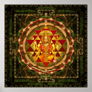Poster Abundância de Shri Yantra- Maha Lakshmi Ashtakam-