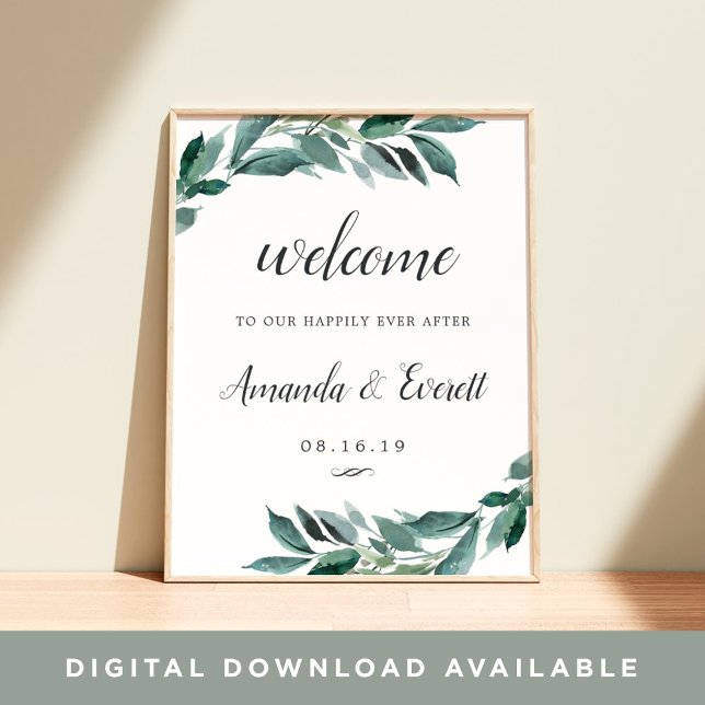 Poster Abundant Foliage Wedding Welcome (Criador carregado)