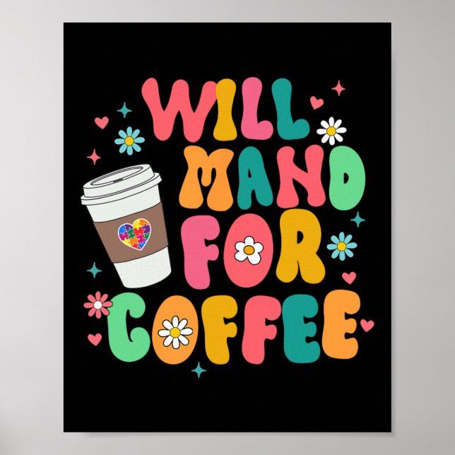 Poster Aby Sped Autism Awarson Café Lover Mand F (Frente)