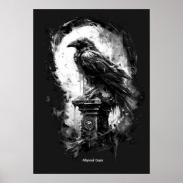 Poster Abyssal Gaze Heavy Metal Raven Skull 