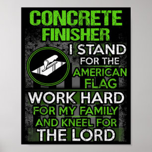 Poster Acabador de Concreto Vintage Eu Fico Pela American