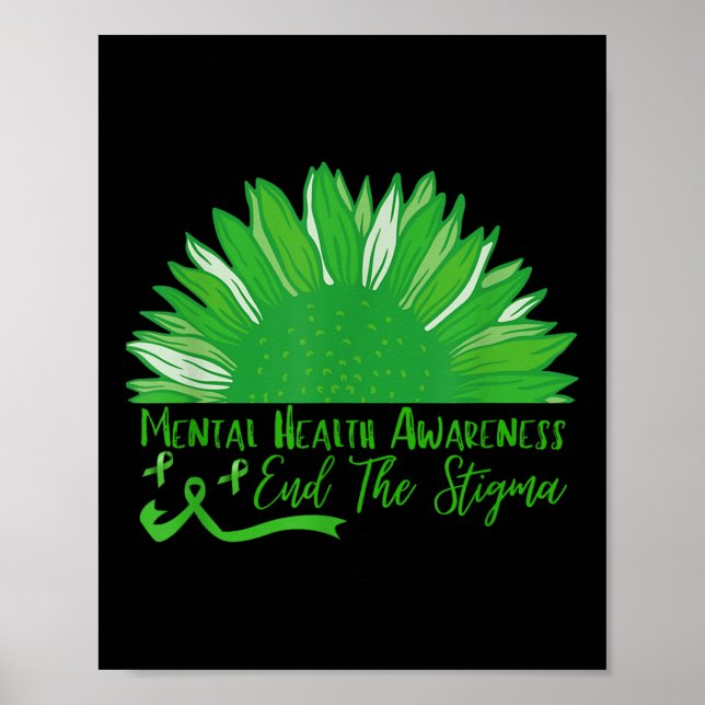 Poster Acabar Com A Saúde Mental Do Girassol Stigma E Sen (Frente)