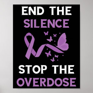 Poster Acabar com o Silêncio Laço Roxo Conscientização so