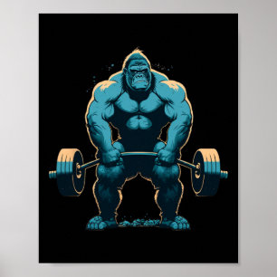 Poster Academia de Levantamento de Peso Gorila Treino de 