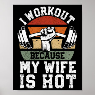 Poster Academia Divertida Amo Ginásio Porque Minha Esposa