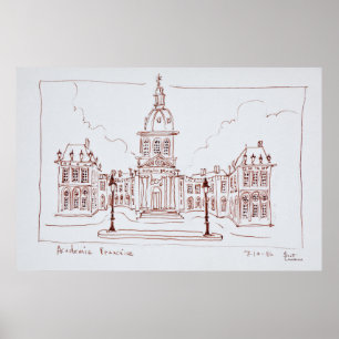 Pôster Academia Francesa   Paris, França