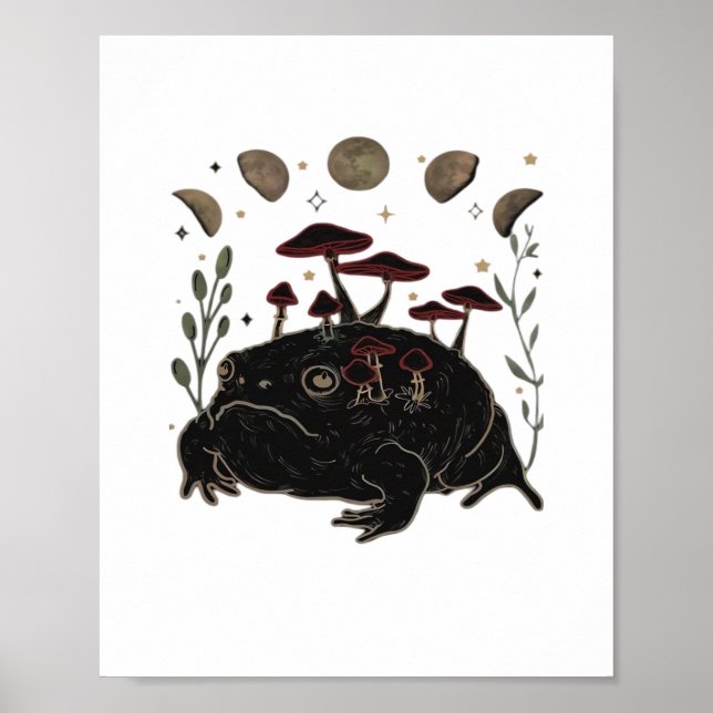Poster Academia Lua Witchy Goblincore Estética Sapo Cla (Frente)