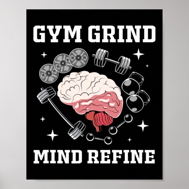 Poster Academia Moedor Mente Refinada Musculação Divertid (Frente)