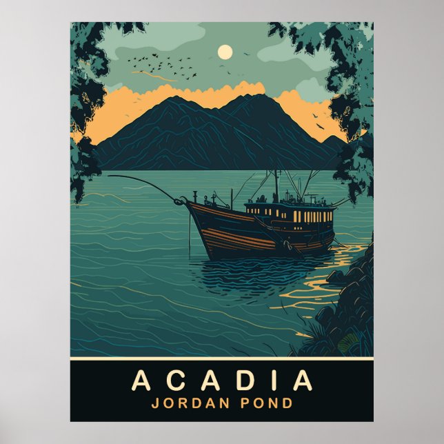 Poster Acadia, Lago Jordan, Viagem (Frente)