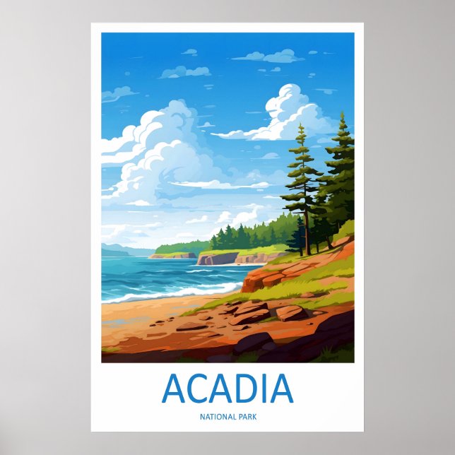Poster Acadia National Park Travel Print Wall Art Acadia (Frente)