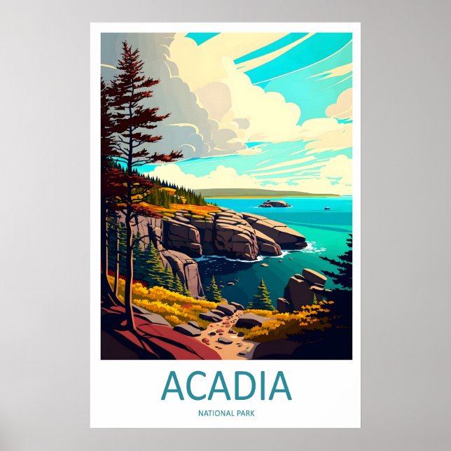 Poster Acadia National Park Travel Print Wall Art Acadia (Frente)