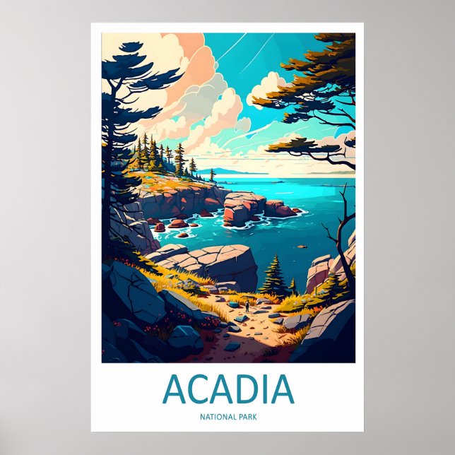 Poster Acadia National Park Travel Print Wall Art Acadia (Frente)